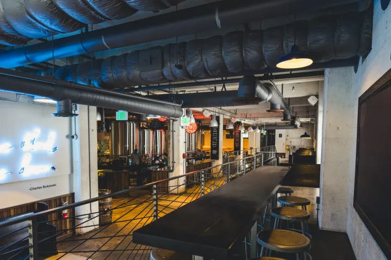 The brewery floor, wide